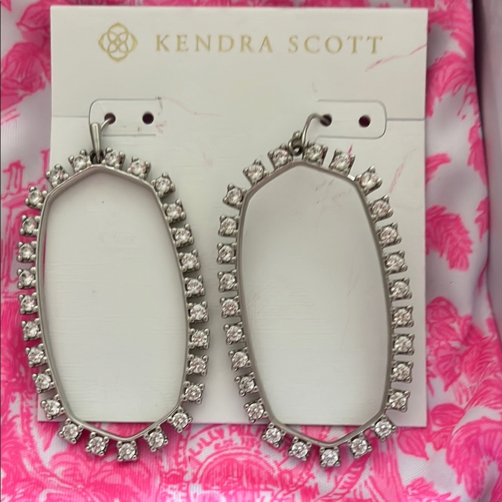 Kendra Scott Silver Crystal Hoop Earrings